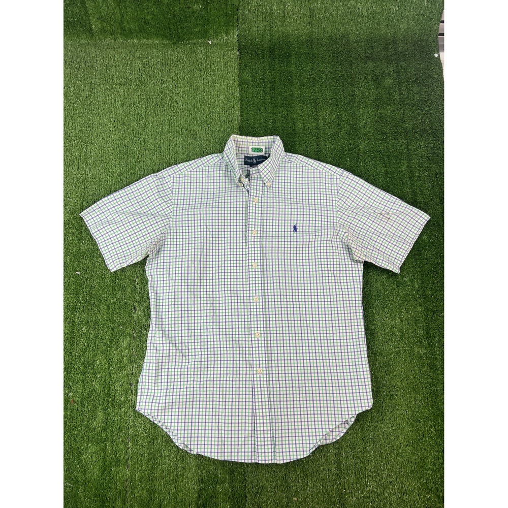 Polo Ralph Lauren Mens Medium Classic Fit Plaid Short Sleeve Button Down Shirt